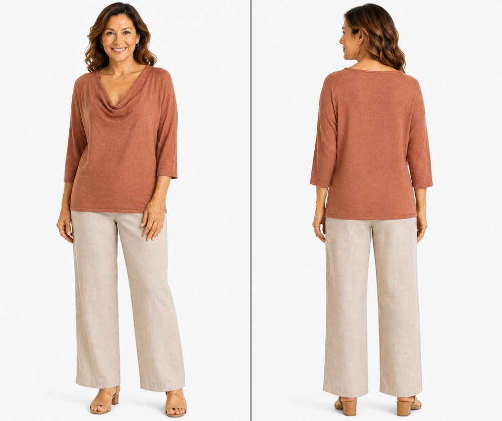 Eileen Fisher Womens Silk & Linen Scoop Neck Thin Lightweight Summer Sweater L